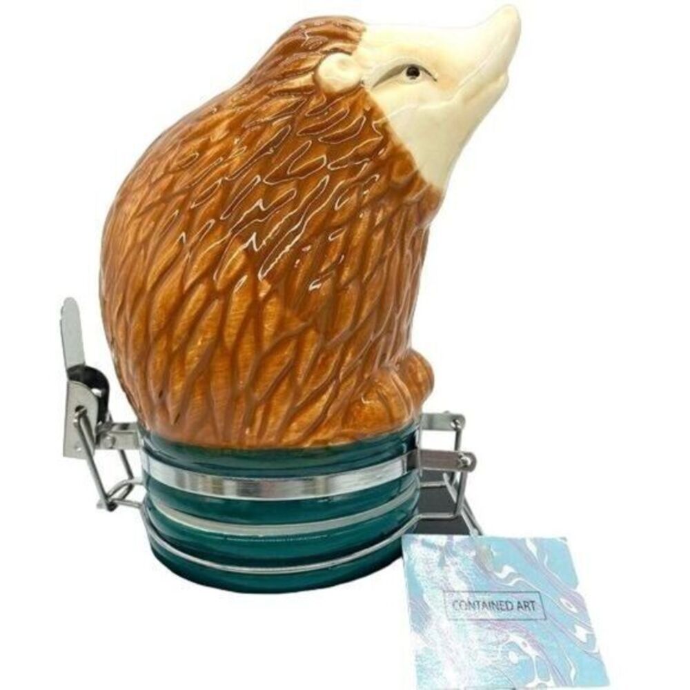 Contained Art Hedgehog Airtight Ceramic Stash Jar